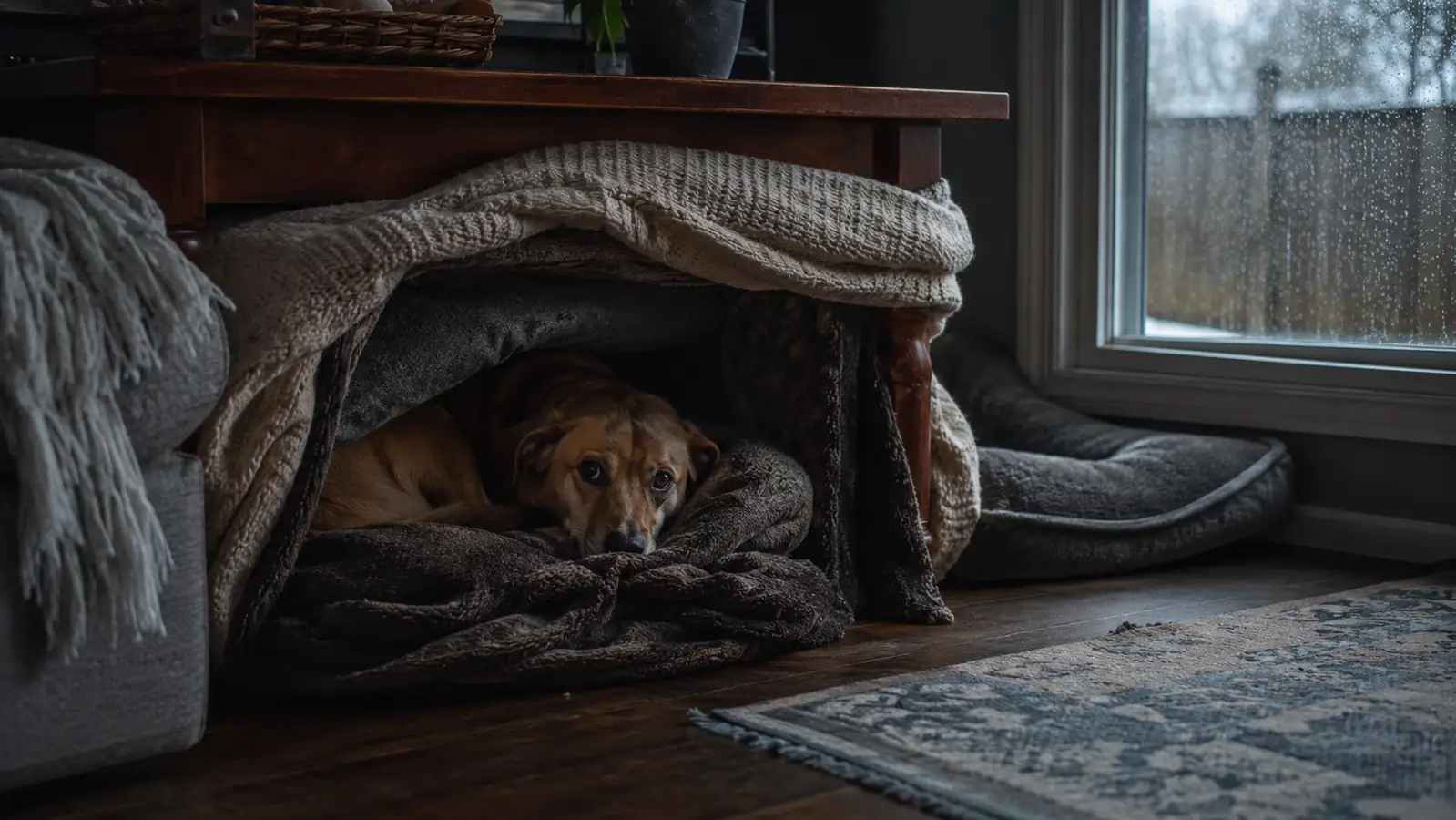How to Calm a Dog During Thunderstorms